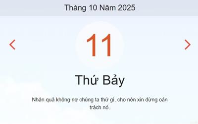Lịch âm 11/10 - Âm lịch hôm nay 11/10 chính xác nhất - lịch vạn niên 11/10/2025