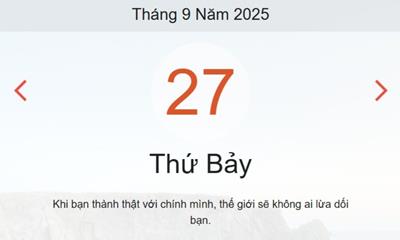 Lịch âm 27/9 - Âm lịch hôm nay 27/9 chính xác nhất - lịch vạn niên ngày 27/9/2025