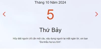 Lịch âm 5/10 - Âm lịch hôm nay 5/10 chính xác nhất - lịch vạn niên 5/10/2024