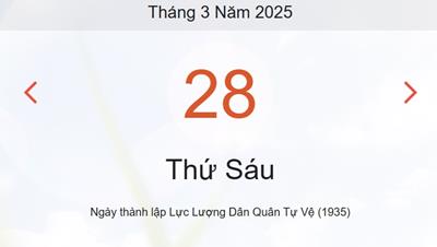 Lịch âm 28/3 chính xác nhất - Âm lịch hôm nay 28/3 - lịch vạn niên ngày 28/3/2025
