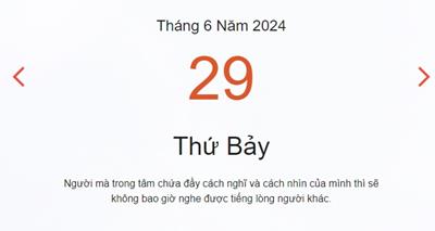 Lịch âm 29/6 - Âm lịch hôm nay 29/6 nhanh và chính xác - lịch vạn niên 29/6/2024