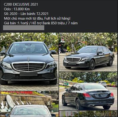 Giá chào bán "ngỡ ngàng" của Mercedes-Benz C 200 Exclusive "lướt" sau 3 năm lăn bánh