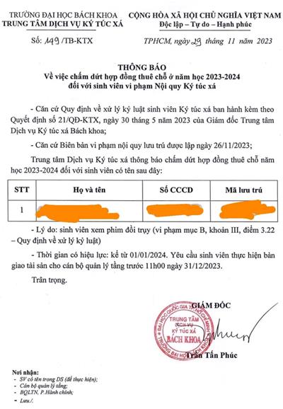 Sinh viên bị đuổi khỏi ký túc xá Bách khoa vì xem "phim con nhợn"