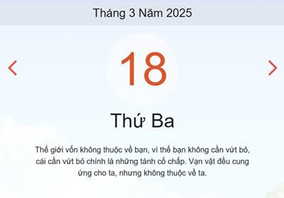 Lịch âm 18/3 chính xác nhất - Âm lịch hôm nay 18/3 - lịch vạn niên 18/3/2025