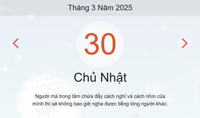Lịch âm 30/3 - Âm lịch hôm nay 30/3 chính xác nhất - lịch vạn niên ngày 30/3/2025