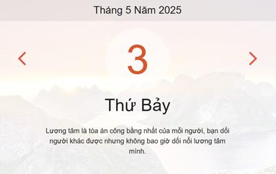 Lịch âm 3/5 - Âm lịch hôm nay 3/5 chính xác nhất - lịch vạn niên ngày 3/5/2025