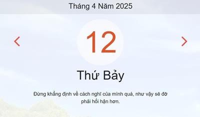 Lịch âm 12/4 - Âm lịch hôm nay 12/4 - lịch vạn niên ngày 12/4/2025