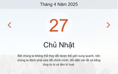 Lịch âm 27/4 - Âm lịch hôm nay 27/4 chính xác nhất - lịch vạn niên ngày 27/4/2025