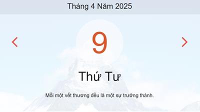 Lịch âm 9/4 - Âm lịch hôm nay 9/4 - lịch vạn niên ngày 9/4/2025