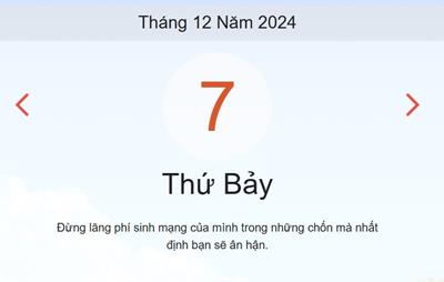 Lịch âm 7/12 - Âm lịch hôm nay 7/12 chính xác - lịch vạn niên 7/12/2024