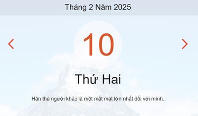 Lịch âm 10/2 chính xác nhất - Âm lịch hôm nay 10/2 - lịch vạn niên ngày 10/2/2025