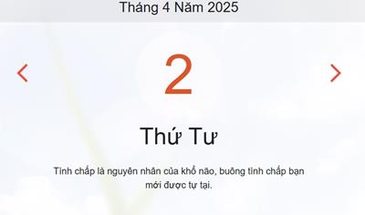 Lịch âm 2/4 - Âm lịch hôm nay 2/4 - lịch vạn niên ngày 02-04-2025