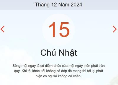 Lịch âm 15/12 - Âm lịch hôm nay 15/12 chính xác - lịch vạn niên 15/12/2024