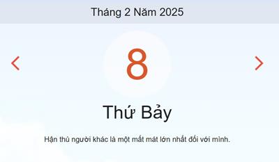 Lịch âm 8/2 chính xác nhất - Âm lịch hôm nay 8/2 - lịch vạn niên ngày 8/2/2025