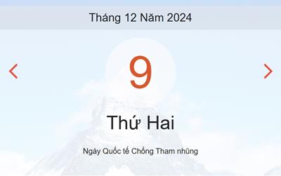 Lịch âm 9/12 - Âm lịch hôm nay 9/12 chính xác nhất - lịch vạn niên ngày 9-12-2024