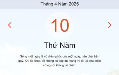 Lịch âm 10/4 - Âm lịch hôm nay 10/4 - lịch vạn niên ngày 10/4/2025