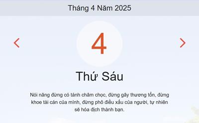 Lịch âm 4/4 - Âm lịch hôm nay 4/4 - lịch vạn niên ngày 4/4/2025