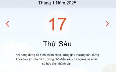 Lịch âm 17/1 chính xác nhất - Âm lịch hôm nay 17/1 - lịch vạn niên ngày 17/1/2025