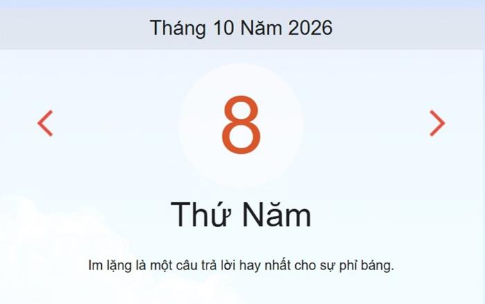 Xem ngay lịch âm dương hôm nay 8/10