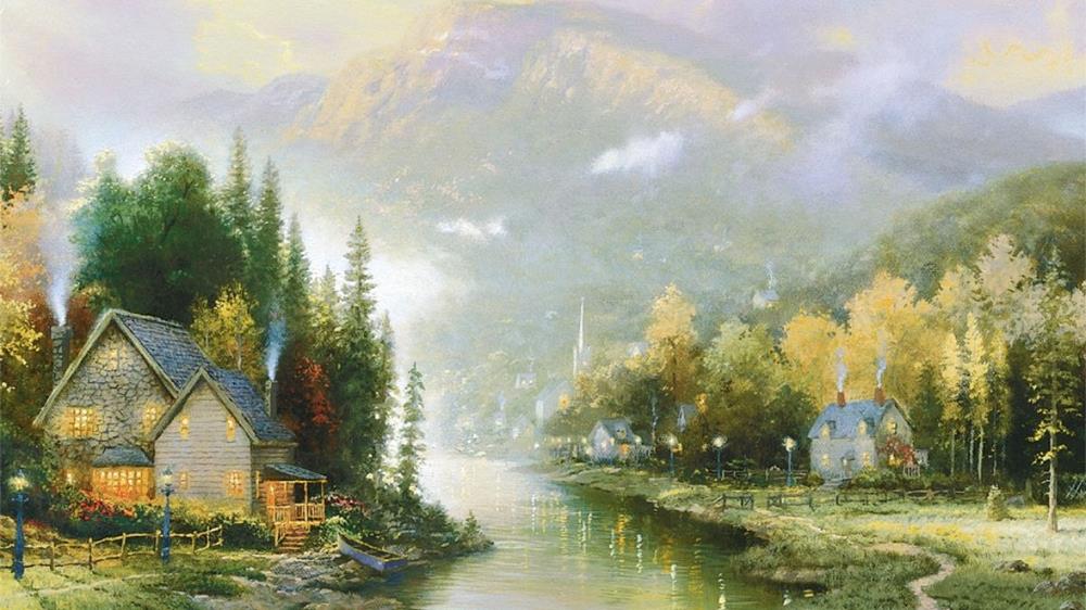 Tranh phong cảnh làng quê mộc mạc