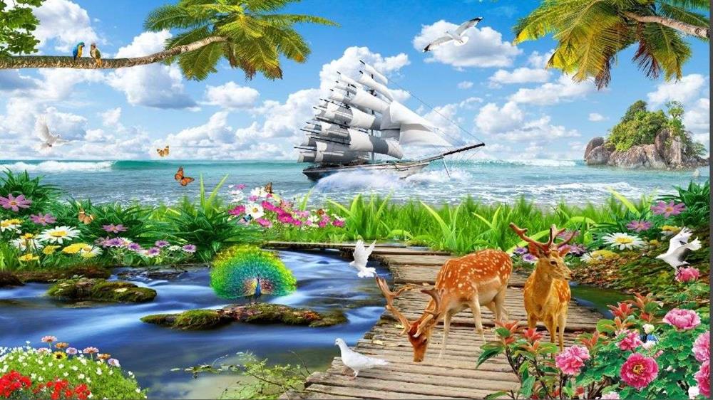 Tranh 3D phong cảnh thiên nhiên