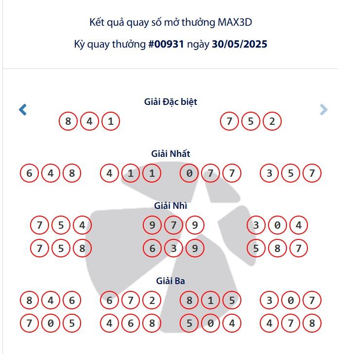 Vietlott 30/5/2025 - Kết quả xổ số Vietlott Mega 6/45 ngày 30/5/2025 642680
