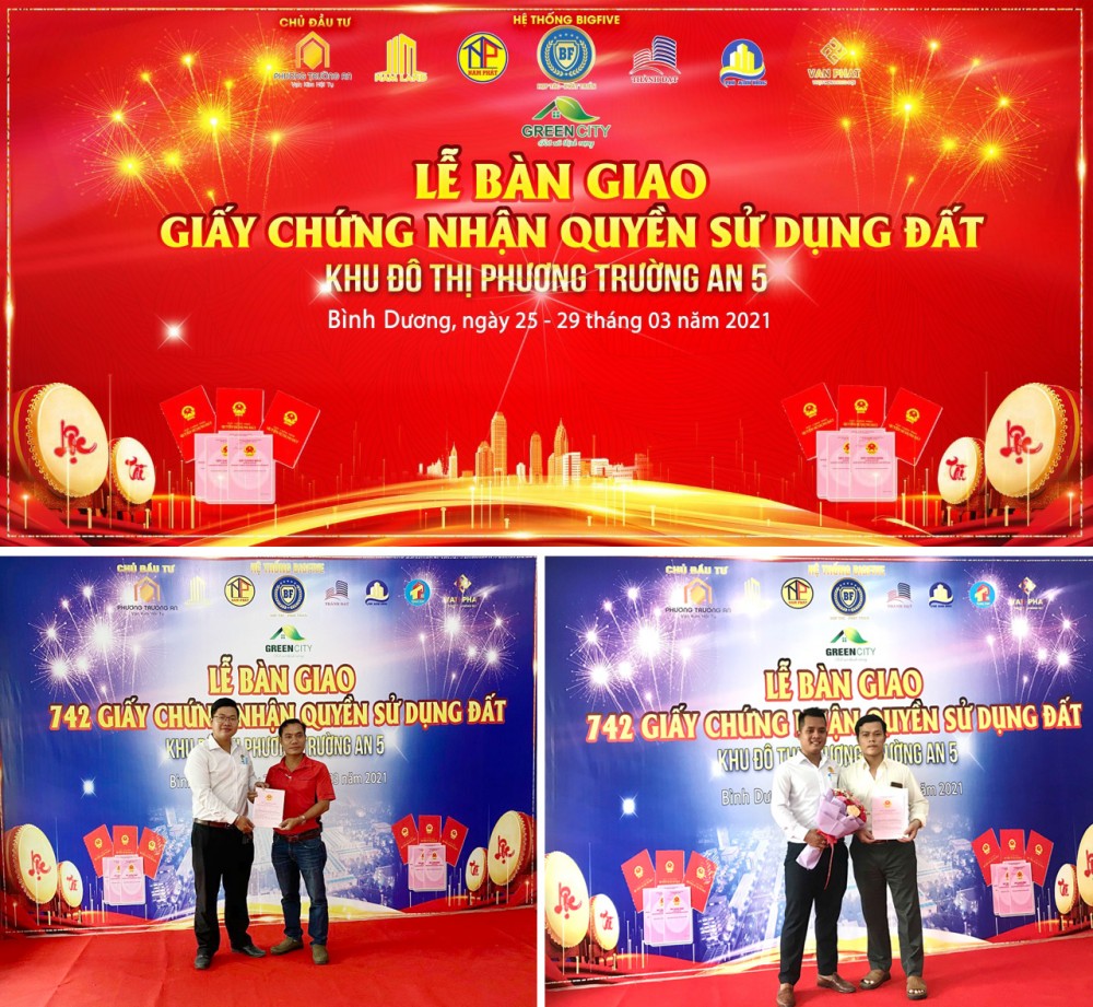 Lễ bàn giao giấy chứng nhận quyền sử dụng đất tại dự án Phương Trường An 5