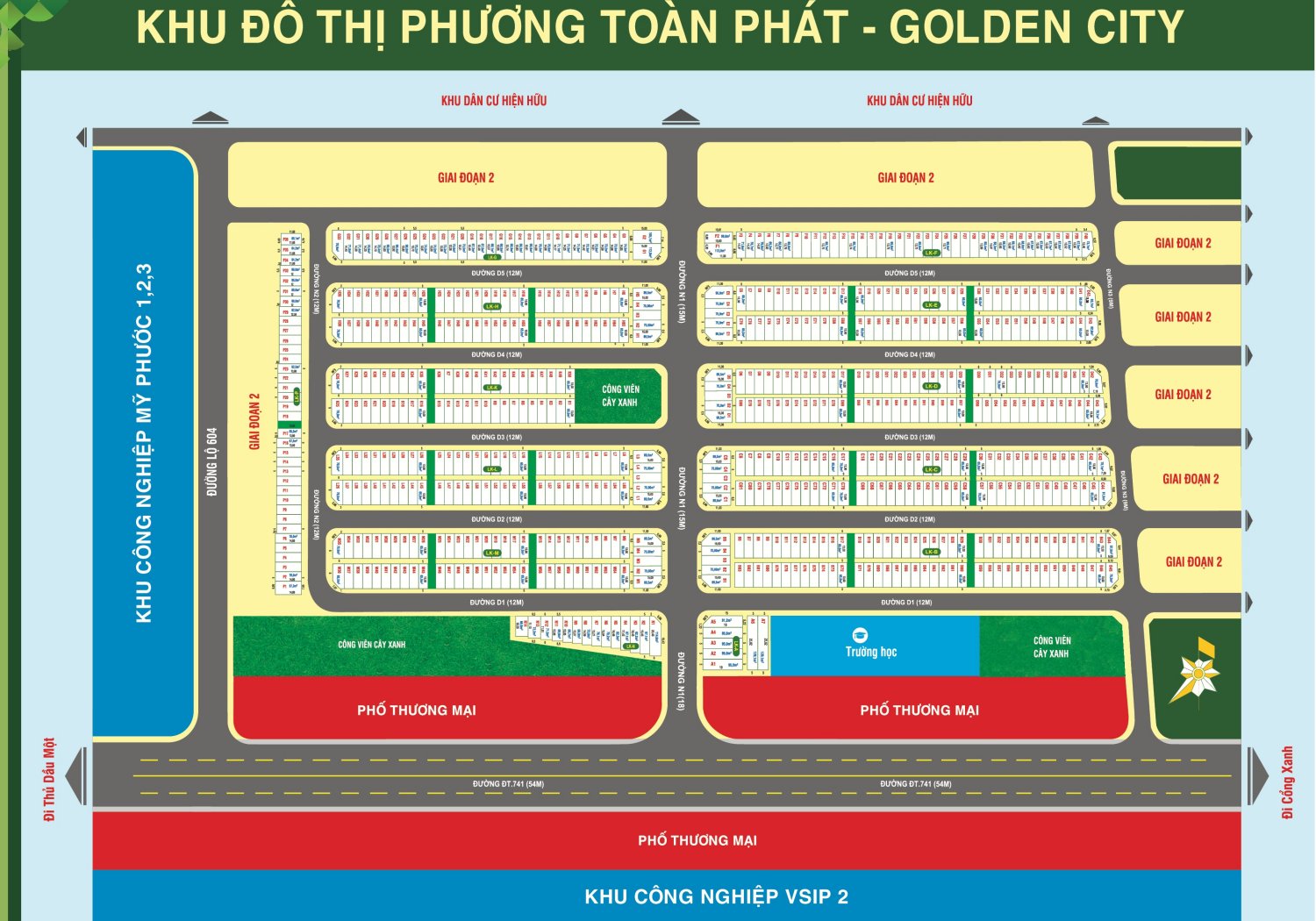 Mặt bằng phân lô dự án Phương Toàn Phát Golden City