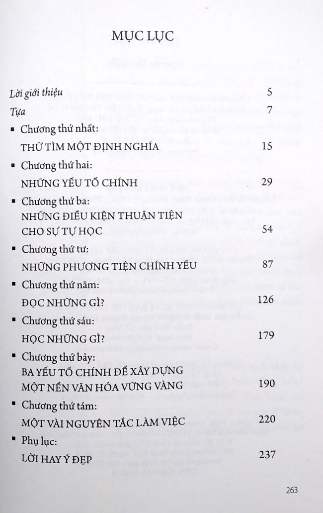 Mục lục sách Tôi tự học chi tiết